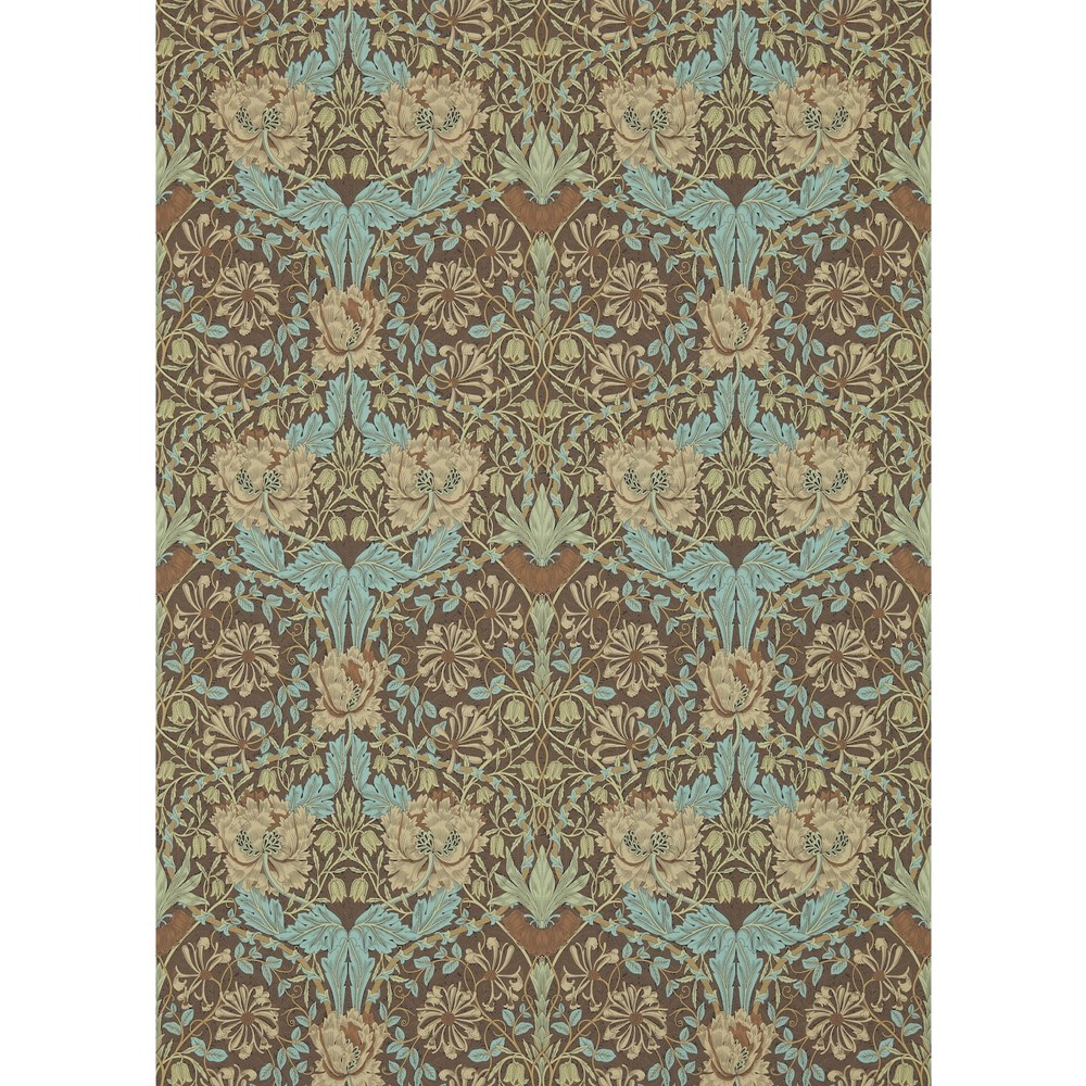 Honeysuckle and Tulip 214702 Wallpaper by Morris & Co in Taupe Aqua